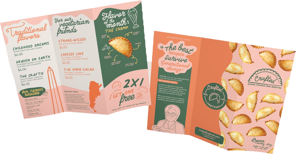 Menú tríptico de Crafted